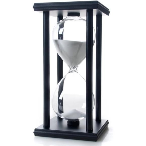 60 Minutes Hourglass, Wood Sand Timer White - Picture 1 of 6